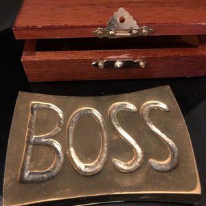 Vintage Brass Engraved BOSS  - With Box